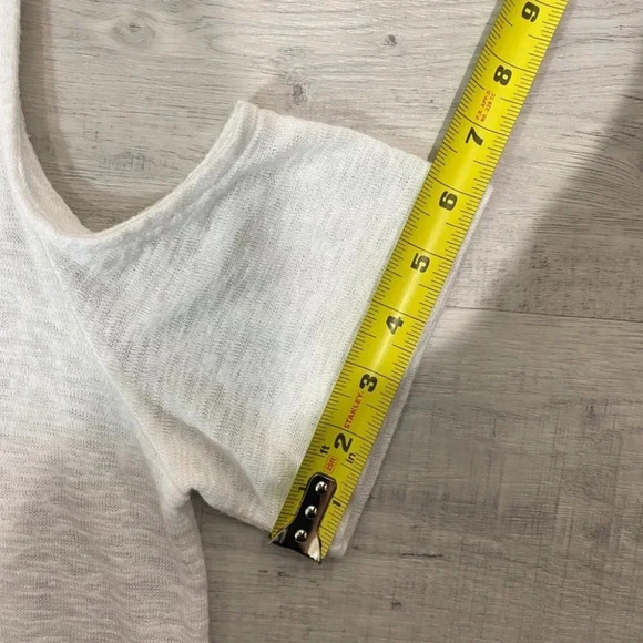 Gibson Sheer Cold-Shoulder Snow White Knit Tank Top Size M - Picture 13 of 16